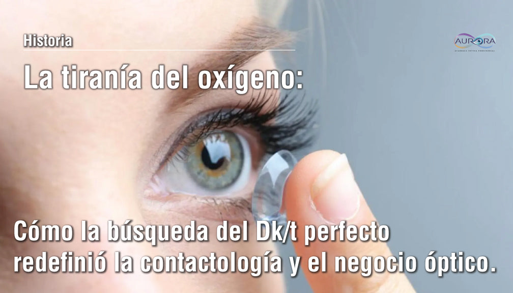 La tiranía del oxígeno: Cómo la búsqueda del Dk/t perfecto redefinió la contactología y el negocio óptico.